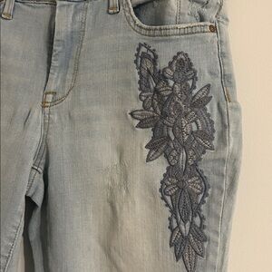 Jessica Simpson Light Blue Floral Embroidered Jeans